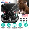 Wireless V5.3 TWS Earbuds In-Ear Stereo Headset Hook Earphone Earpiece with Sensitive Mic Magnetic Charging Case for Driving Working Traveling Sport