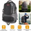 Unisex School Backpack Casual Travel Shoulder Bag W/ Adjustable Straps Dual-Water Bottle Pouch Multiple Zippered Pockets For Gym Sports Travel School