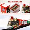 Electric Train Set Kid Toy Xmas Steam Train Kit Tree Surround Track Battery Operated with Sound Light Santa Claus Christmas Gift