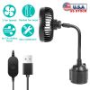 Car Cooling Fan Portable Car Cup Holder Fan Adjustable Gooseneck Fan with 3 Speeds for Car Van Truck SUV RV