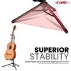 5 Core Guitar Stand Floor Adjustable Heavy Duty Tripod Acoustic Electric Bass Cello Upright Folding Stands w Neck Holder For On Stage Studio - GSH HD
