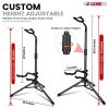 5 Core Guitar Stand Floor Adjustable Heavy Duty Tripod Acoustic Electric Bass Cello Upright Folding Stands w Neck Holder For On Stage Studio - GSH HD