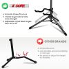 5 Core Guitar Stand Floor Adjustable Heavy Duty Tripod Acoustic Electric Bass Cello Upright Folding Stands w Neck Holder For On Stage Studio - GSH HD