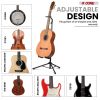 5 Core Guitar Stand Floor Adjustable Heavy Duty Tripod Acoustic Electric Bass Cello Upright Folding Stands w Neck Holder For On Stage Studio - GSH HD