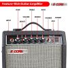 5 Core Guitar Amp 20W Amplifier for Electric Bass Acoustic Practice Amps Small Portable Mini Amplificador para Bajo with Built in Effects - GA 20 BLK