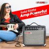 5 Core Guitar Amp 20W Amplifier for Electric Bass Acoustic Practice Amps Small Portable Mini Amplificador para Bajo with Built in Effects - GA 20 BLK