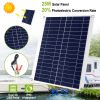 Outdoor Solar Panel 12V 25W Car Battery Charger IP68 Waterproof w/ 3.0A Dual USB Charging Clip Line For RV Car Boat