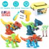 Take Apart Dinosaur Toys DIY Dinosaur Construction Building Block Assembly Toys with Electric Drill for Kids 3-7 Year Old Learning Educational Gift