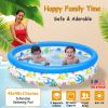 48x10” Inflatable Swimming Pool Blow Up Family Pool For 2 Kids Foldable Swim Ball Pool Center w/ 3 Velvets Water Drain Plug For Indoor Backyard Beach