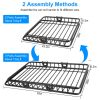 63x39x6.3in Universal Roof Rack Cargo Carrier Car Top Luggage Holder Basket with Hook Strap Elastic Net