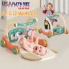 3 in 1 Baby Gym Playmat with Learning Walker Baby Playmat with Piano Keyboard Game Panel 5 Fun Rattle Toys for 0-12 Months Old Musical Activity Center