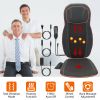 Vibrating Back Massager with Heat Chair Pad Rolling Massage Seat Cushion Electric Heating Massager Thermal Back Massager for Home Car Use