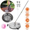 15in High Pressure Washer Flat Surface Cleaner 4000PSI Stainless Steel Disc Power Washer Broom with 3 Wheels 2 Washer Extension Wands 2 Replacement No