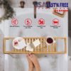 Bamboo Bathtub Tray Bath Table Bathroom Storage Rack Soap Cellphone Wine Glass Shelf Organizer