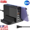 USB Fast Charger 65W 6-Port Fast Charging Station Type-C Wall Charger PD Adapter with 2 Type-C Ports 4 USB-A Ports Fit for IOS Phone 13/ iPad/ Galaxy/