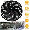 16 Inch Electric Radiator Cooling Fan 12V 120W 10 Blades Car Thermostat Kit w/ Mounting Kit