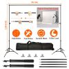 6.5 x 10ft Photo Video Studio Backdrop Background Stand Adjustable Heavy Duty Photography Backdrop Support Stand Set with Carrying Bag Clamps