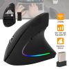 2.4G Wireless Vertical Mouse Ergonomic Optical Mice w/ 6 Buttons 3 Adjustable DPI 800/1200/1600 Levels for Laptop PC Computer