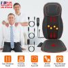 Vibrating Back Massager with Heat Chair Pad Rolling Massage Seat Cushion Electric Heating Massager Thermal Back Massager for Home Car Use