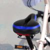 Bike Seat Water-Resistant Comfortable Bicycle Padded Saddle Wear Resistant Hollow Leather  
Seat Cushion w/ Dual Springs Reflective Strip for Mountai