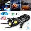 3Pcs Amber Eagle Eye LED Light Bulbs 12V 18MM Waterproof DRL Lights Fog Tail Front Grill Bumper Backup Clearance Marker Light