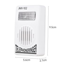 Loud Telephone Ringer 70db Amplifier Ringing Help Strobe Light Bell with Flash Light Suitable for Landline Phone 6P2C Connector Type Wall-mounted Batt