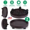 4Pcs 12.8IN Or 14IN Plant Caddy With Wheels Up to 187LBS Load Capacity Rolling Plant Stand With 4Pcs 360° Swirling Wheels For Indoor Outdoor