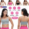 Women Strap Sport Bras Padded Strappy Crop Square Neck Low Impact Bras Sexy Fitness Tank Tops with Removable Pads Flat Straps for Gym Yoga Workout Run