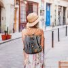 Ladies Canvas Tote Bag Multifunctional Purse Handbag Adjustable Shoulder Rucksack Convertible Backpack Wear-Resistant Dirt-Proof For Women School Offi