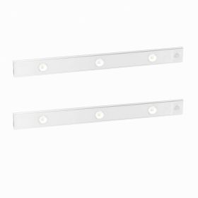 2Pack Rechargeable Cabinet Light Motion Sensor Light Cordless LED Closet Lamp 3 Colors Dimmable Light for Kitchen Cabinet (Option: 2PcsLight 40CMSilver)