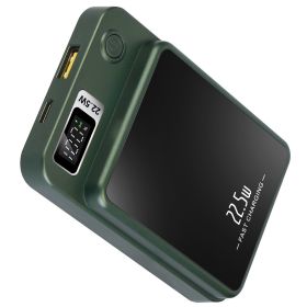 2 In 1 Magnetic Wireless Power Bank 10000mAh PD20W Fast Charger MagSafe Wireless Power Bank Fit for IOS Phones IOS Phone 14 Series And More (Option: PowerBank Green)