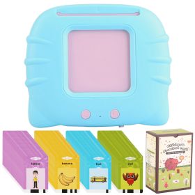 224 Words Kid Flash Talking Cards 112 Card Electronic Cognitive Audio Toddler Reading Machine Animal Shape Color Repeated Learning Cards English For C (Option: TalkFlashCard Blue)