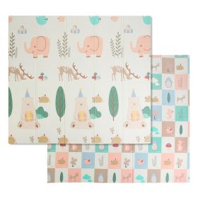 5.9x6.5FT Foldable Baby Play Mat Extra Large Waterproof Activity Playmat For Floor With Carrying Bag Reversible Foam Baby Mat For Babies Toddlers Infa (Option: Mat LeisureElephant)