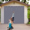 8*7FT Magnetic Thermal Insulated Garage Door Curtain for Winter Singe-Car Garage Screen with Magnetic Closure 6 Roll Up Buckle Straps for One Cars Wea