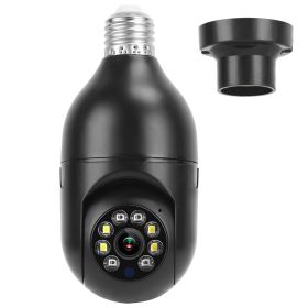 E27 WiFi Bulb Camera 1080P FHD WiFi IP Pan Tilt Security Surveillance Camera with Two-Way Audio Night Vision Motion Detection Function APP Control (Option: WiFiCamera Black)