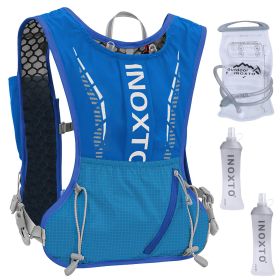 Sport Hydration Vest Running Backpack with 15oz 50oz Water Bladder Adjustable Strap Storage Bag for Trail Running Marathon Race Hiking (Option: WaterVestPack Blue)