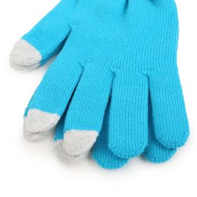 Unisex Winter Knit Gloves Touchscreen Outdoor Windproof Cycling Skiing Warm Gloves (Option: ToolNPolarTSGlove Blue)