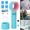 Portable Handheld Bladeless Fan Rechargeable Cooling USB Fan Desktop Use Fan w/ 3 Gears LED Indicator Cooling Fan