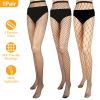 Women Fishnet Tights Sexy High Waist Fishnet Pantyhose Stretchy Mesh Hollow Out Tights Stockings w/ Small Medium Large Hole Choices