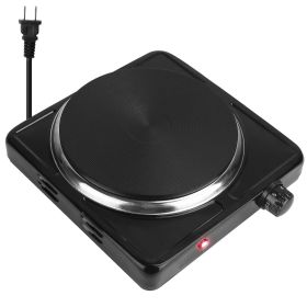 1500W Electric Single Burner Portable Heating Hot Plate Stove Countertop RV Hotplate with Non Slip Rubber Feet 5 Temperature Adjustments (Option: Stove 1500WBlack)