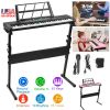 61 Keys Digital Music Electronic Keyboard Electric Musical Piano Instrument Kids Learning Keyboard w/ Stand Microphone For Beginners