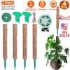 4Pcs Coco Coir Extendable Moss Pole for Climbing Plants Plant Support with 10 Labels 6.6Feet Jute Rope 6.6 Feet Fasten Strap 65.6 Feet Twist Tie Indoo