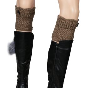 Women Winter Crochet Knit Leg Warmers (Option: GiftSockCuffsWarmer Khaki)