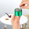 Herb Spice Tobacco Grinder 2.5-inch 4-Piece Zinc Alloy Hand Crank Crusher Kitchen Mill with Pollen Scraper