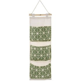 Wall Mounted Storage Bag Door Closet Hanging Storage Bag Organizer Waterproof 3 Pockets Pouch (Option: HangingStorageBag Green)