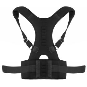 Unisex Posture Corrector Support Magnetic Lumbar Back Posture Support Belt Adjustable Upper Back Braces Clavicle Shoulder Brace Belt Pain Relief Thera (Option: BackBraceBelt L)