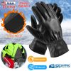 Unisex Leather Winter Warm Gloves Outdoor Windproof Soft Gloves Cycling Skiing Running Cold Winter Gloves