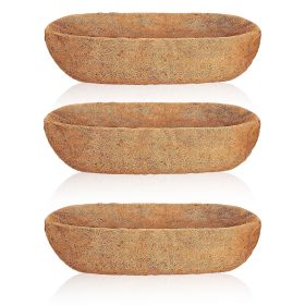 3Pcs 24in/30in/36in Trough Coco Liners For Planters Coconut Coir Planter for Window Box Hanging Trough Basket Half Moon Planter Liner Replacement For (Option: 3PcsCocoLiner 36IN)