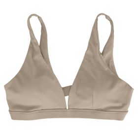 Women Deep V-Neck Sports Bras U-Shaped Back Sport Bras Padded Strappy Crop Open Back Low Impact Bras Sexy Fitness Tank Tops with Removable Pads for Gy (Option: Bra WhiteXL)