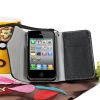 iPhone 4 Clutch Case Unique ZIPPER PU Leather Wallet Flip Hard Case Cover Card Holder For iPhone 4 4s